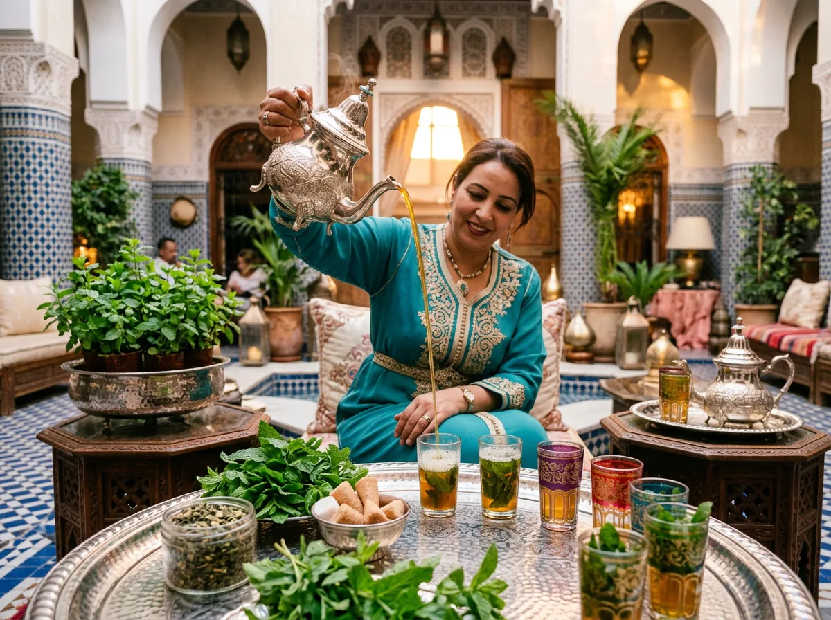 Mint tea with a Berber family